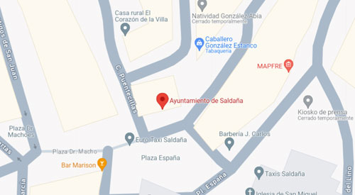 mapa Registro Civil y Juzgado de Paz de Saldaña